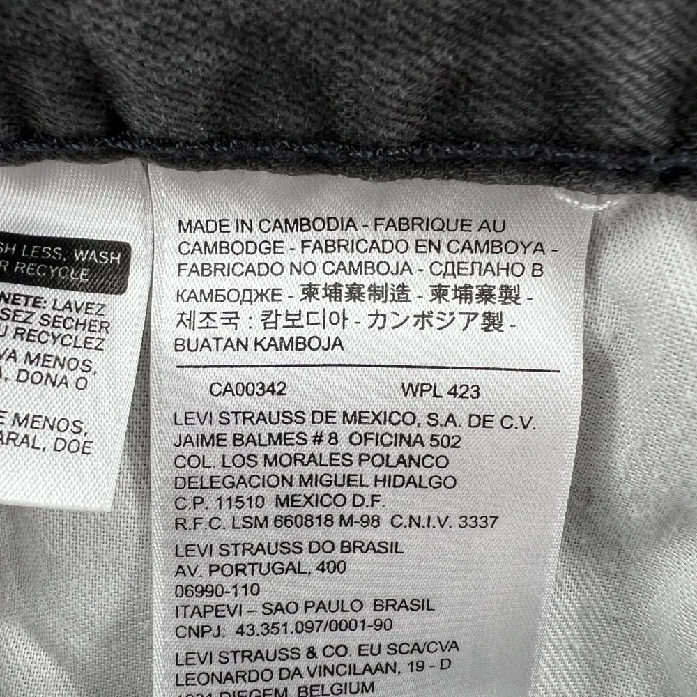 Levis 505 Regular Fit Jeans Mens 34x31 Faded‎ Black Charcoal Straight Leg Denim